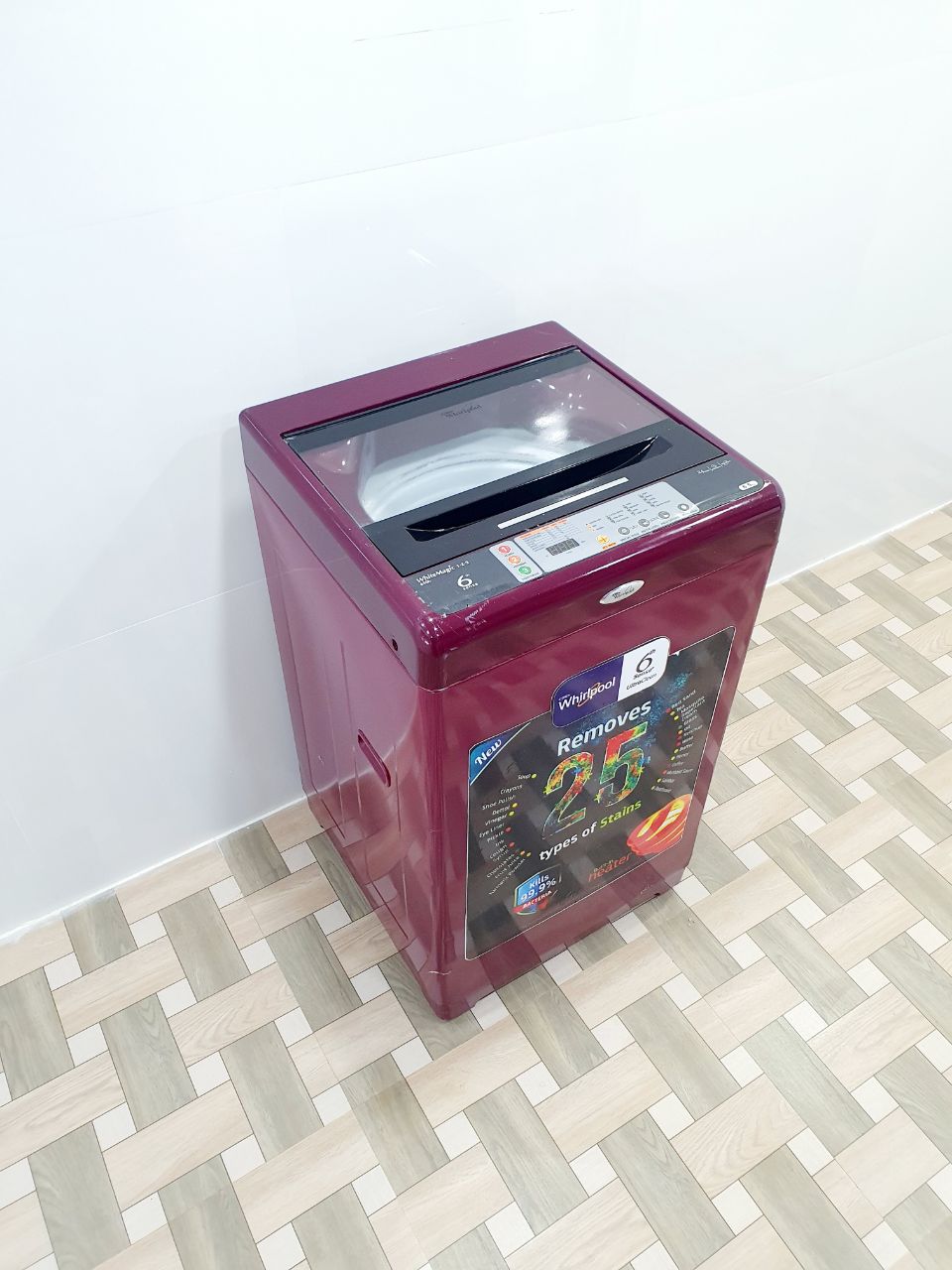 Whirlpool 6.5 Kg Fully Automatic Top Load Washing Machine – Wine Red (Refurbished)