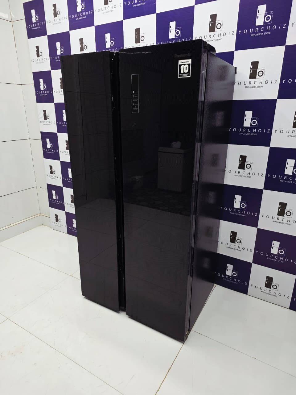 Panasonic 592L Side-By-Side Refrigerator Black Stainless (Pre-Owned)